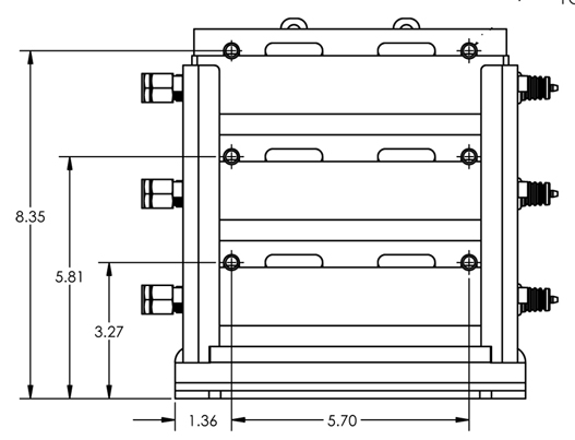 front view 3 cell stack