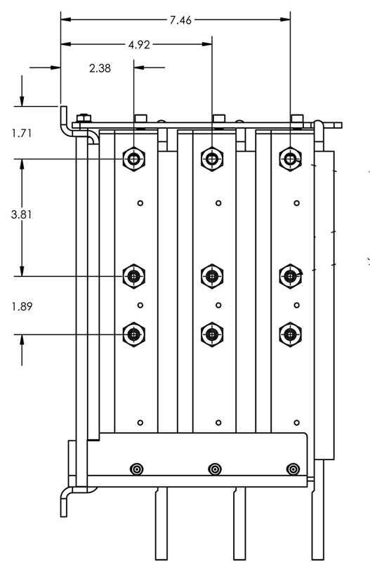 side view 3 cell stack